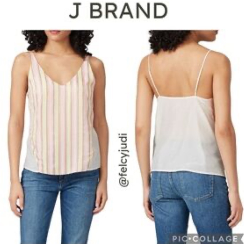 RTR J Brand Silk Blend Multicolor‎ Striped Tank Top Sz S